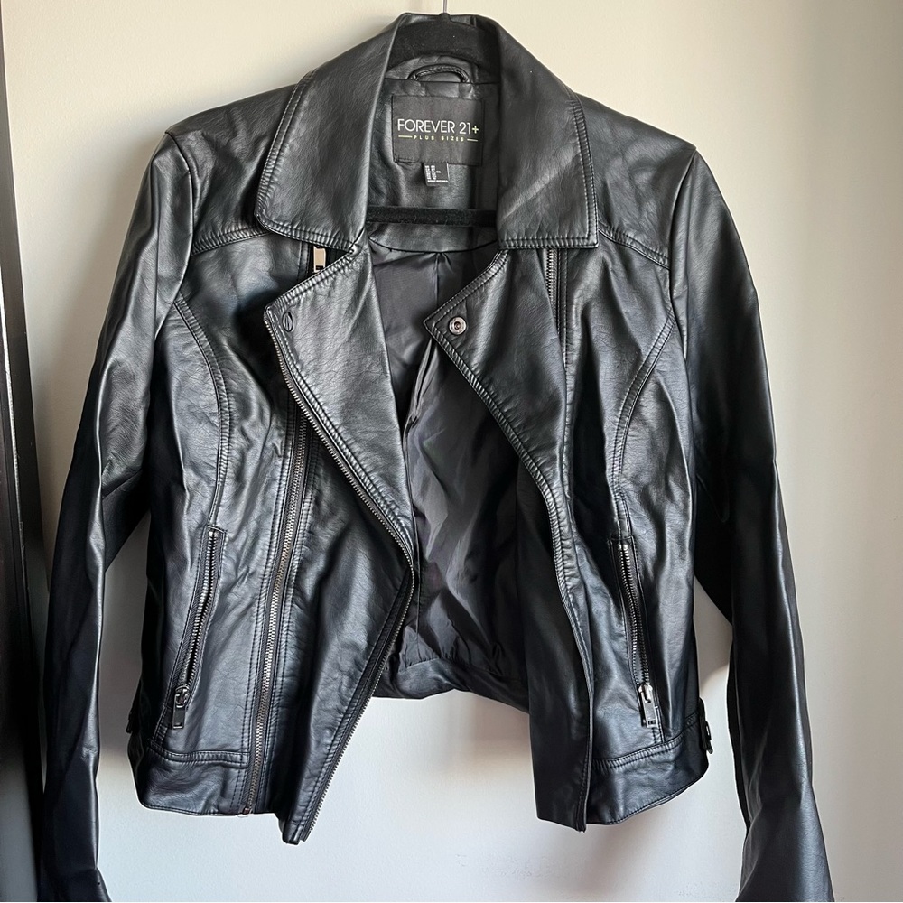 F21+ faux leather jacket